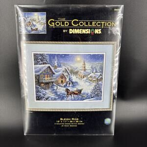 Sleigh Ride Dimensions Gold Collection Cross Stitch Kit 15x11 Nicky Boehme